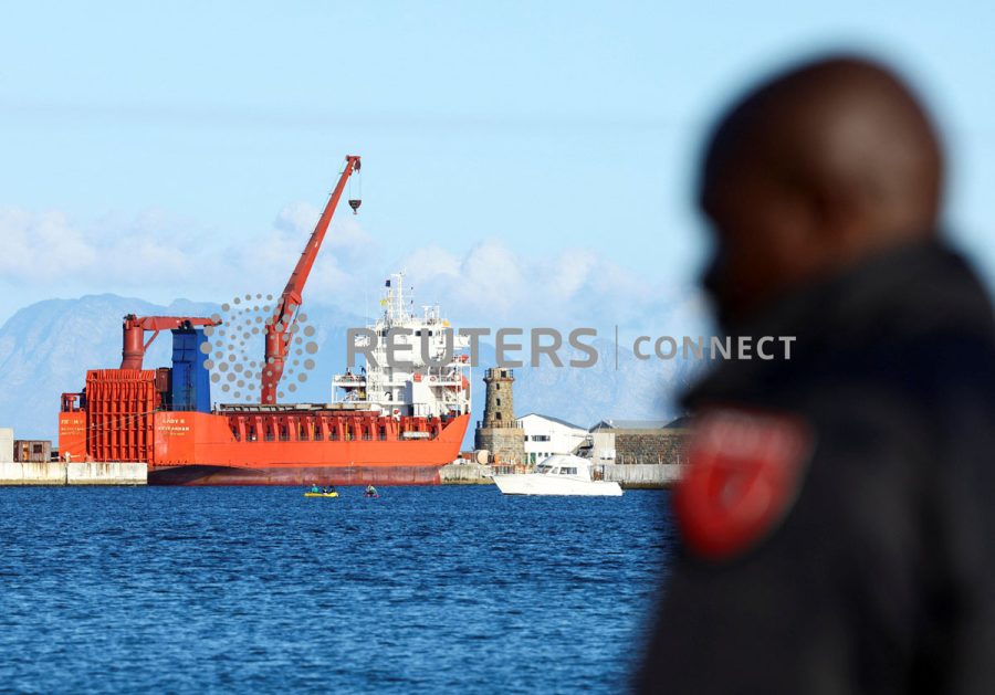 Russian roll-on/roll-off container carrier 'Lady R' docks at Simon's To