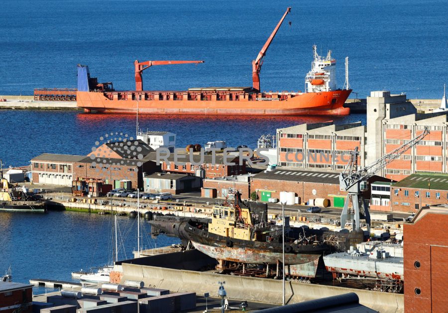 Russian roll-on/roll-off container carrier 'Lady R' docks at Simon's To