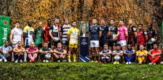 Players from the 24 teams that will feature in the Heineken Champions Cup.