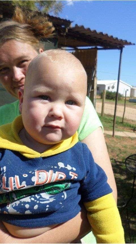 Tragic toddler Reuben le Roux, aged 15 months, who was killed by a pit bull in South Africa