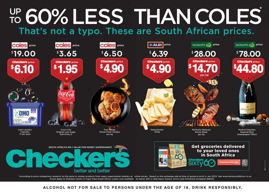 Checkers adverts for SA expats