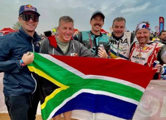 SA Dakar Rally: "The Boys have done it! Congrats Rossi, Charan, Stu and Stevan! You rocked our world for 2 weeks! Can we be any prouder!?" ðŸ“¸ @sadakargroup Telegram Group - Mike Fehrsen
