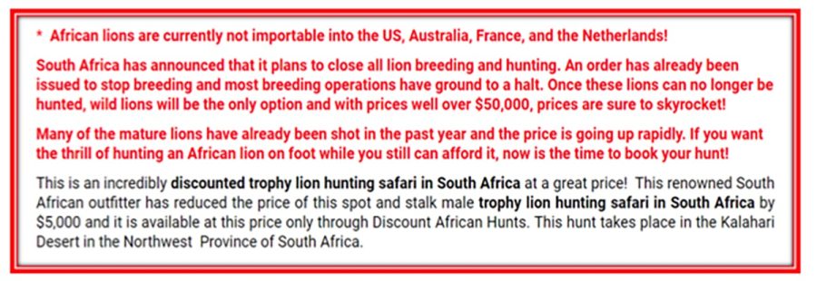 captive lion breeding South Africa