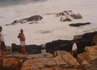 family on the beach in South Africa, memories and nostalgia