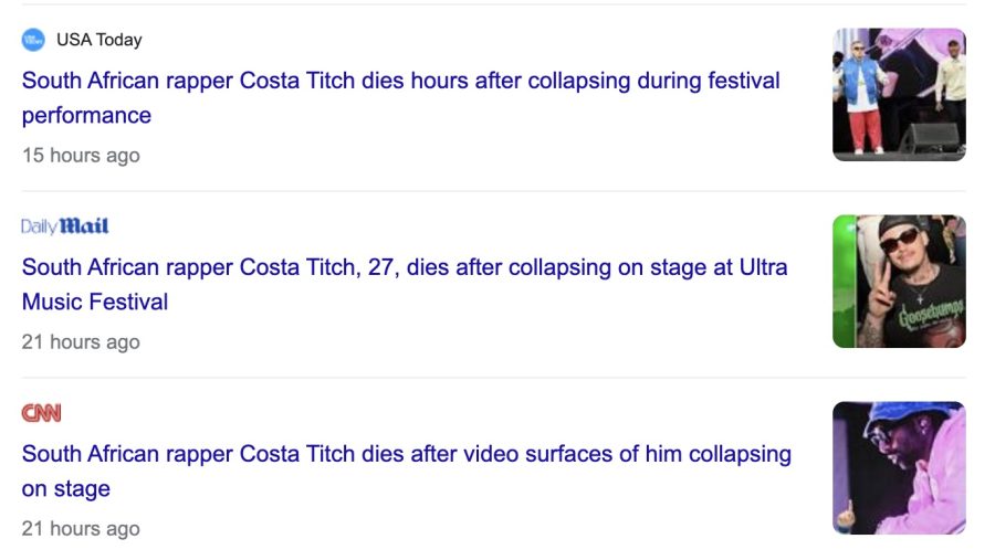 Costa Titch shock death headlines