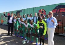 Belgium's King and Queen visit revamped soccer pitch during South African visit