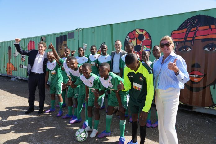 Belgium's King and Queen visit revamped soccer pitch during South African visit Belgium's King and Queen visit revamped soccer pitch during South African visit