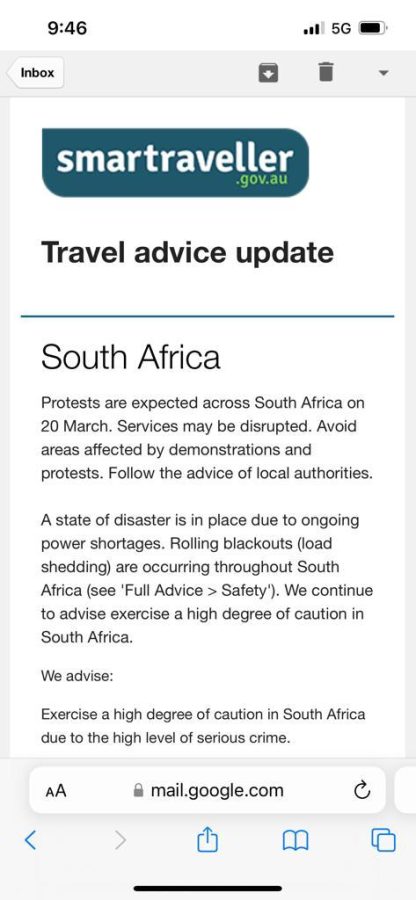 Australia smart traveller update on South Africa's National Shutdown protests on 20 March 2023 Australia smart traveller update on South Africa's National Shutdown protests on 20 March 2023