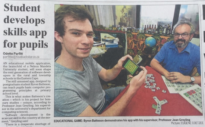 Buswana. who completed a BSc in Mathematics and Statistical Science at the University of the Western Cape, considers the TANKS and RANGERS applications’ developer, Byron Batteson, as his hero and a source of motivation.