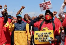 National minimum wage protest.