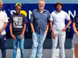 Photo: Lundi Buswana, Vela Njisane, Prof Greyling, Liyema Luzi, Nico Bezuidenhout