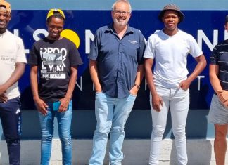 Photo: Lundi Buswana, Vela Njisane, Prof Greyling, Liyema Luzi, Nico Bezuidenhout
