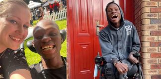 Pure Joy as Katlego, who has Cerebral Palsy is gifted an electric wheelchair