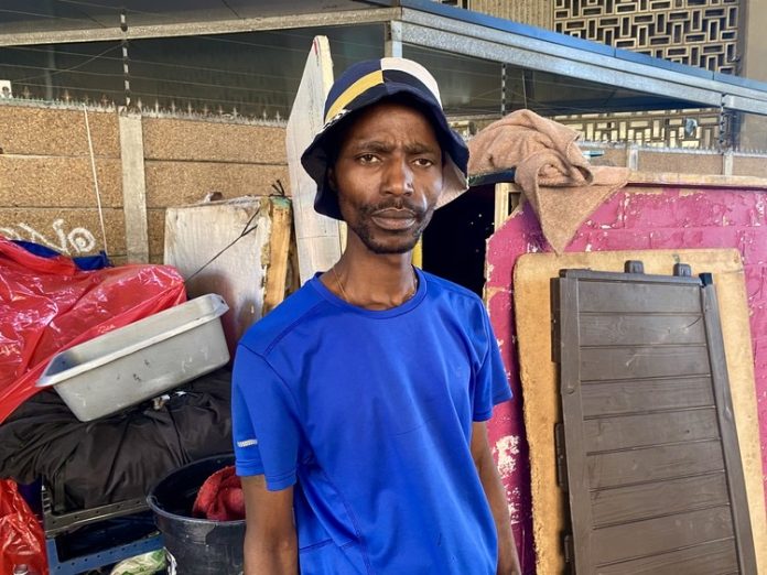 Makhaya Mkheto, who has been homeless for 15 years and currently lives on the street in Green Point, says the proposed Safe Space shelter is a good idea. Photo: Matthew Hirsch