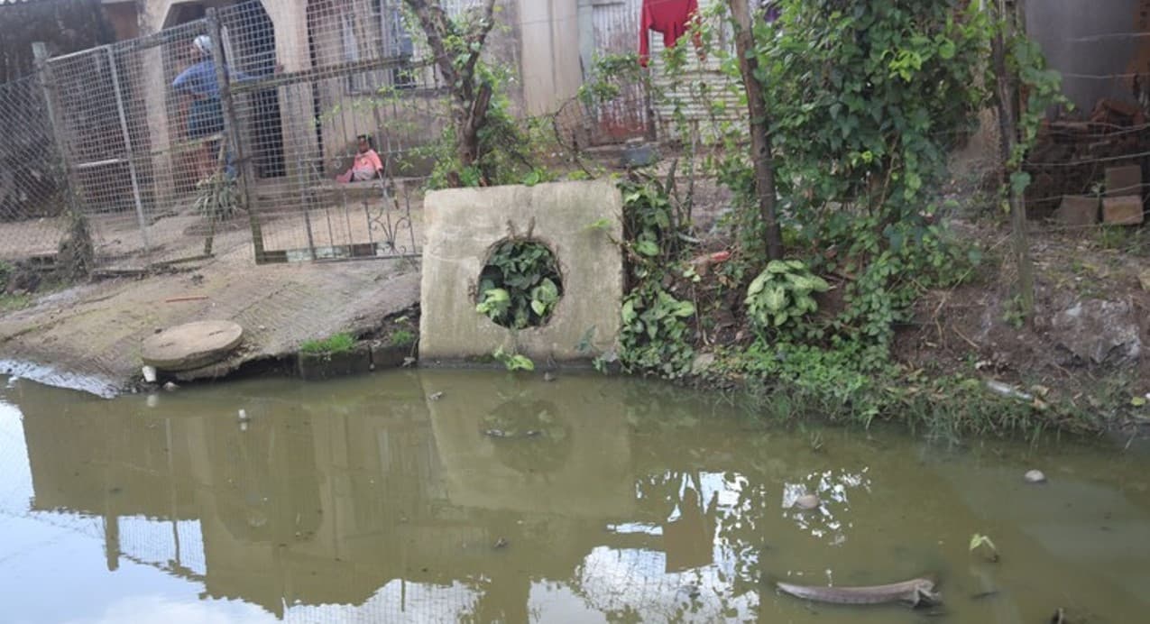 Streets in Durban township are covered in sewage