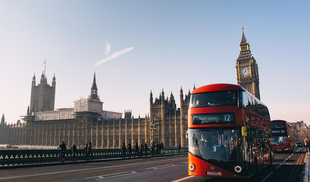 London Police - red double-decker buses