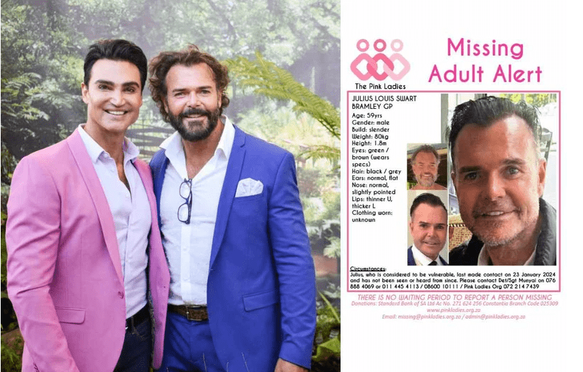 Glam guru husband found