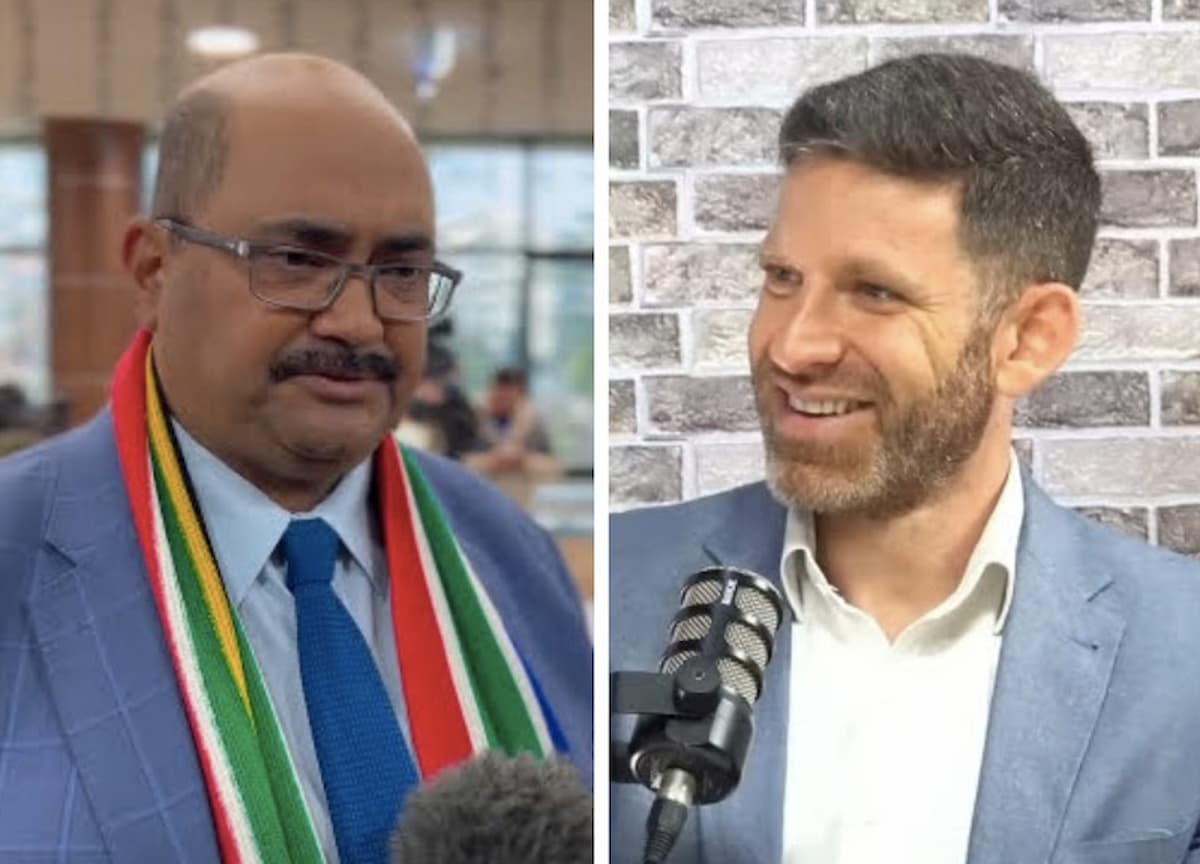 Side by side image of Shaun Edward Byneveldt and Ariel Seidman, accompanying an article about Israel expelling Shaun Edward Byneveldt