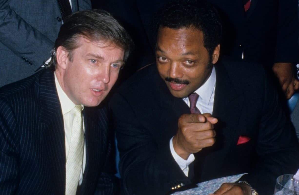 Donald Trump and Jesse Jackson in the late 80s. This image accompanies an article on Jesse Jackson's death, and the tributes from Donald Trump and Cyril Ramaphosa