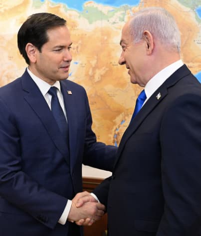 Rubio, left, with Israel Prime Minister Benjamin Netanyahu, in 2025. 